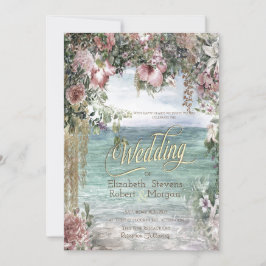 Invitación Moda Flores Boda oceánico