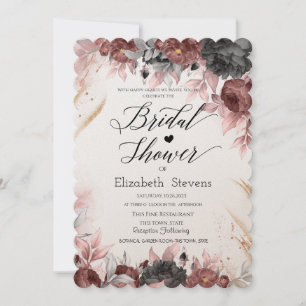 Invitación Moda Flores de color de agua otoñales Ducha de nov