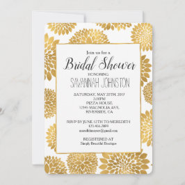 Invitación Moda Flores de oro ducha de novia