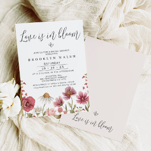 Invitación Moda Flores silvestres El amor está en la ducha de