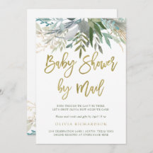 Moda Foliage| Baby Shower por Mail Gold Script