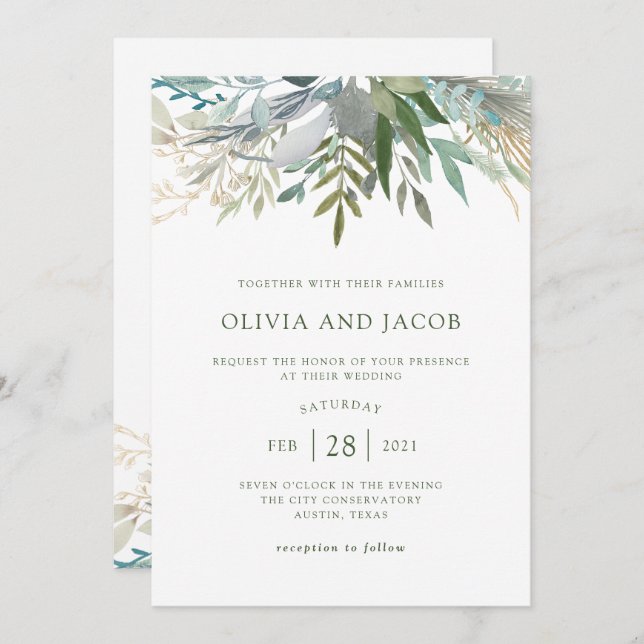 Invitación Moda Foliage| Boda (Anverso / Reverso)