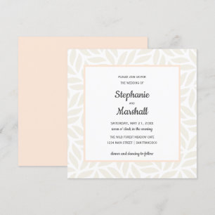 Invitación Moda follaje abstracta crema boda moderno