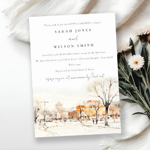 Invitación Moda Forgo North Dakota City Scape Couples Shower