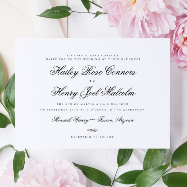 Invitación Moda formal Elegante caligrafía Boda de guión (Subido por el creador)
