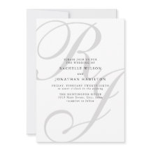 Moda Foto mínima Boda Monograma blanco negro