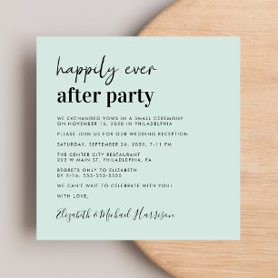 Invitación Moda Foto Mint Wedding Recepción