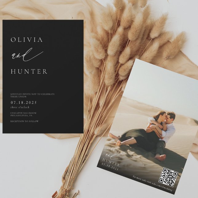 Invitación Moda Foto moderna Boda blanco y negro (Subido por el creador)