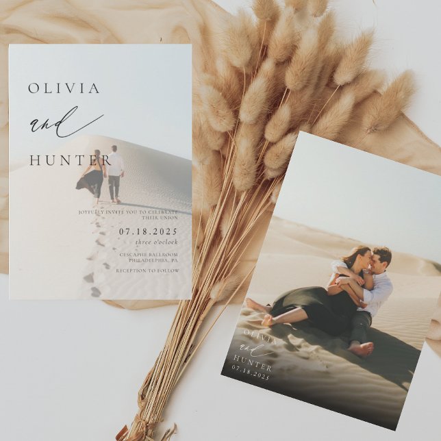 Invitación Moda Foto moderna Boda blanco y negro (Subido por el creador)