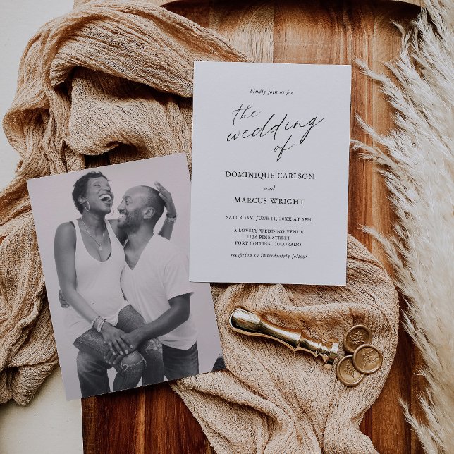 Invitación Moda fotográfica moderna caligrafía matrimonio ele (Subido por el creador)