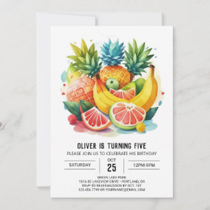 Invitación Moda Fruity Banana Cumpleaños