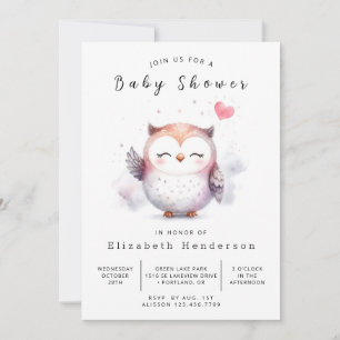 Invitación Moda Fun Owl Baby Shower