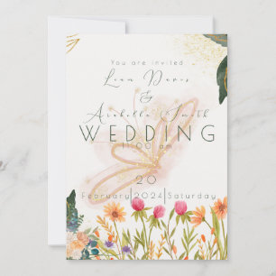Invitación Moda Garden Sunrise Butterly Boda