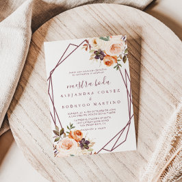 Invitación Moda geométrica clásica Boho Floral Nuestra Boda
