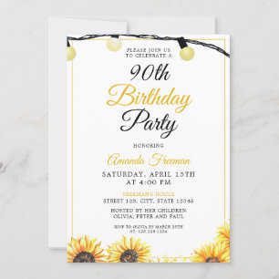 Invitación Moda Girasol 90 cumpleaños