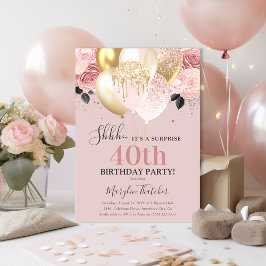 Invitación Moda Girly 40.ª fiesta de cumpleaños sorpresa