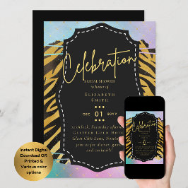 Invitación Moda Glam de Presupuesto LeahG Ducha de Novias Uni