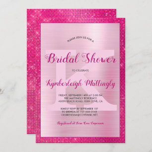 Invitación Moda Glam Diamond Sparkle Bridal Shower