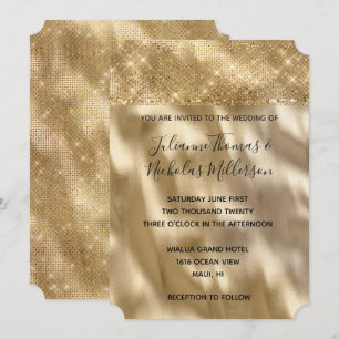 Invitación Moda Glam Gold Sparkle Boda