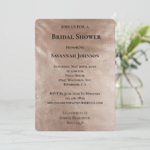 Invitación Moda Glam Rosa Gold Cream Bridal Shower