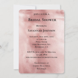 Invitación Moda Glam Rosa Gold Rubor Pink Bridal Shower
