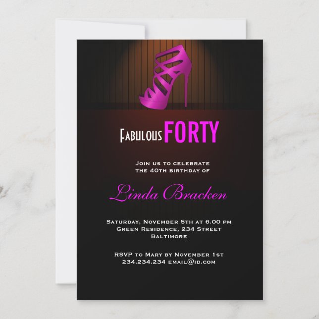 Invitación Moda Glam Telo Rosa Fabuloso 4 Invitado (Anverso)
