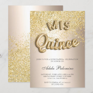Invitación Moda globos purpurinas moda Relieve metalizado Qui