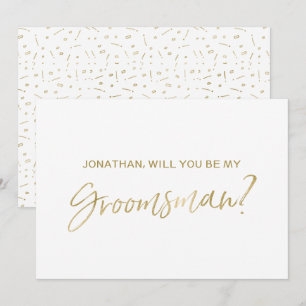 Invitación Moda Gold Hand dijo "Serás mi padrino"