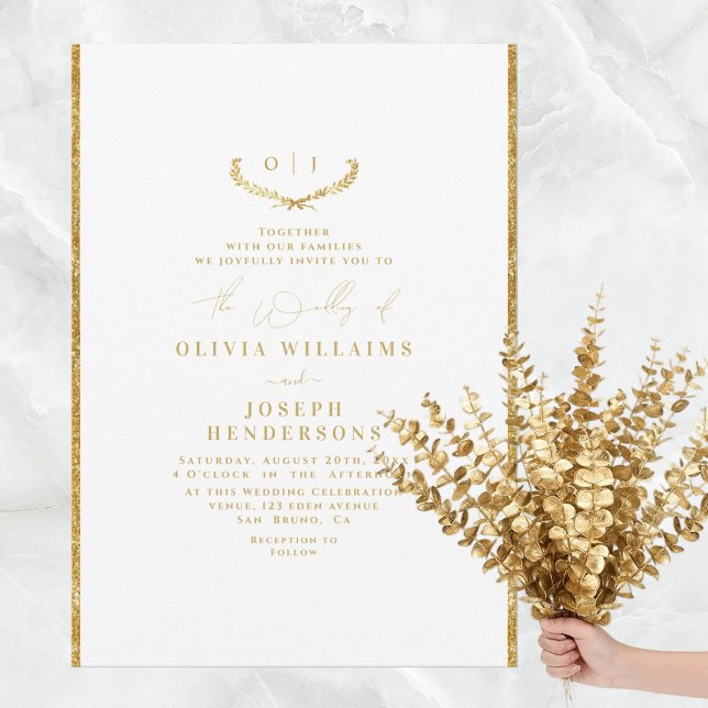 INVITACIÓN MODA GOLDEN BODA RELIEVE METALIZADO DORADO LUXE IN (Subido por el creador)