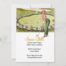Invitación Moda Golf Retro: La mujer golfista en el Green