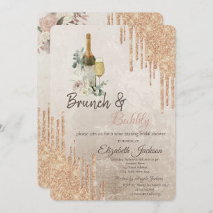 Invitación Moda gotea ducha Brunch & Bubbly Bridal Shower