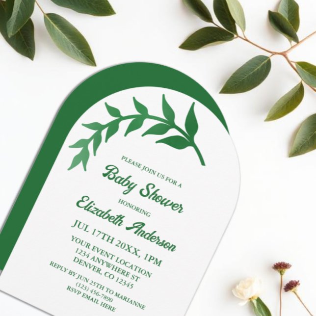 Invitación Moda Greenery Baby Shower (Subido por el creador)