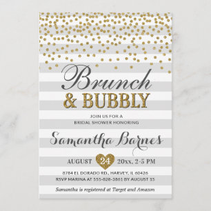 Invitación Moda Gris Gris Gris Neutral Brunch Ducha Nupcial