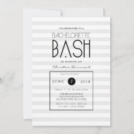 Invitación Moda Gris Stripes Bachelorette Bash Invite