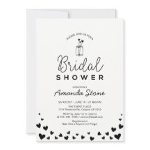 Moda Heart & Mason Jar Black Bridal Shower