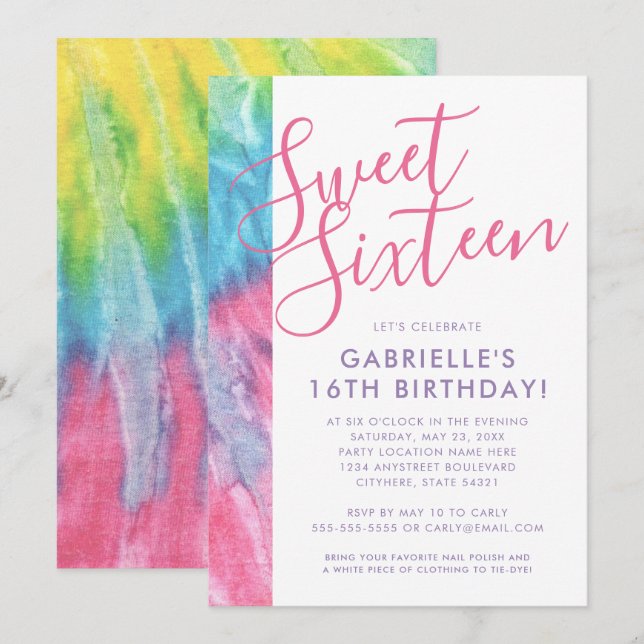 Invitación Moda hippy con tinte de tinta dulce Verde azulado  (Anverso / Reverso)