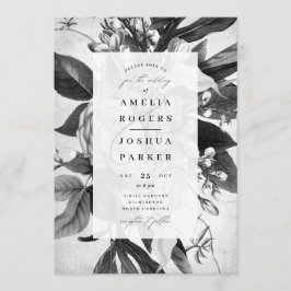 Invitación Moda industrial Boda floral elegante