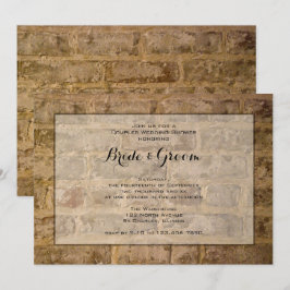 Invitación Moda industrial Parejas de ladrillo ducha de matri