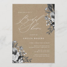 Moda industrial Rústica floral Kraft Bridal Shower