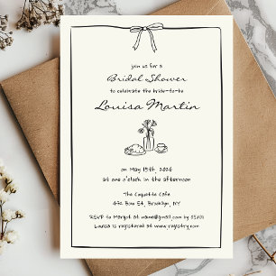 Invitación Moda inmadura Coquette Bow Bridal Shower Brunch