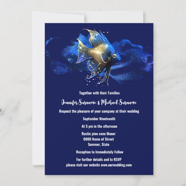 Invitación Moda insular | moda 3D de los peces de arrecife de (Anverso)