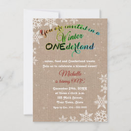 Invitación Moda Invierno Chica de Onederland Primera Fiesta d