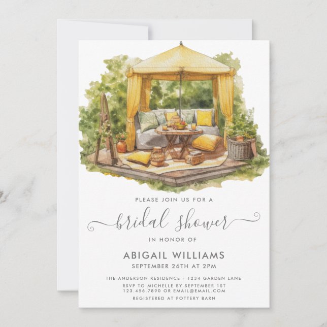 Invitación Moda Jardín Fiesta Lemon Citrus Bridal Shower (Anverso)