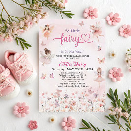 Invitación Moda Jardín Hadas Florales Princesa Chica Baby Sho