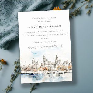 Invitación Moda Kansas City Missouri Watercolor Baby Shower
