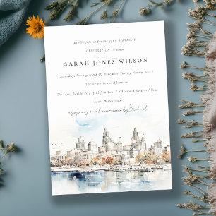 Invitación Moda Kansas City Missouri Watercolor Cumpleaños