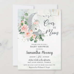 Invitación Moda Koala Terminamos el Chica de la Luna Baby Sho