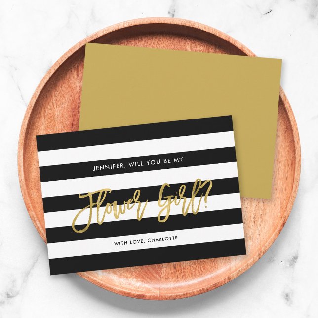 Invitación Moda Las Rayas Negra Serán Mi Niña Flor (Subido por el creador)