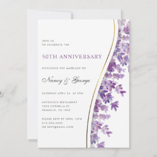 Invitación Moda Lavender Foliage 50º aniversario Boda