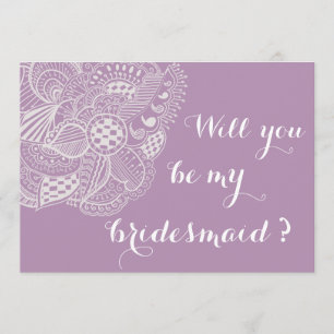 Invitación Moda Lavender Paisley Serás Mi Noviaria